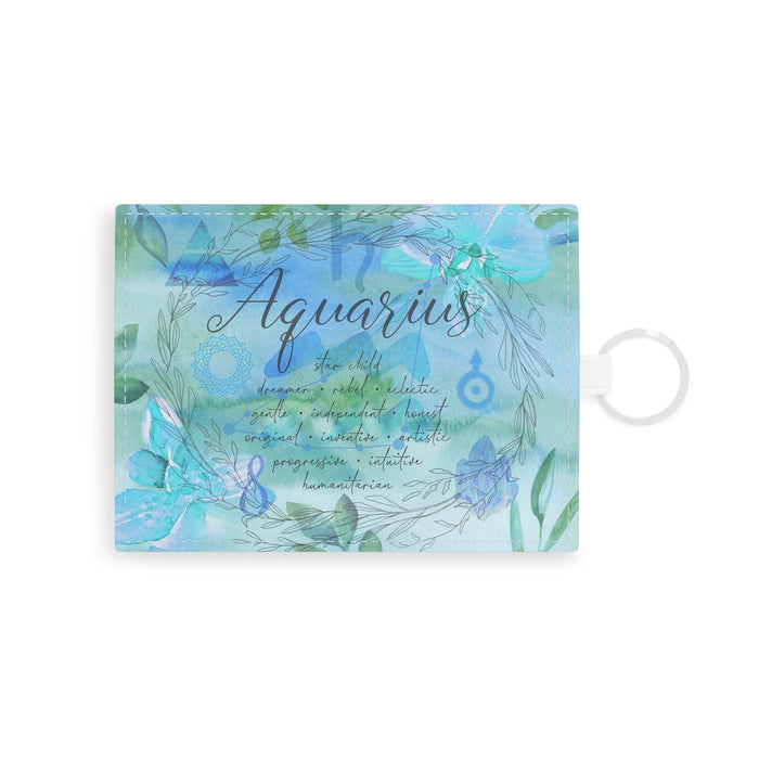 Aquarius Leather Card Holder