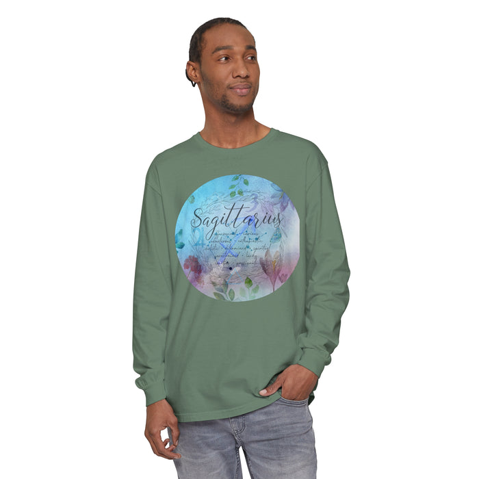 Sagittarius Unisex Garment-dyed Long Sleeve T-Shirt