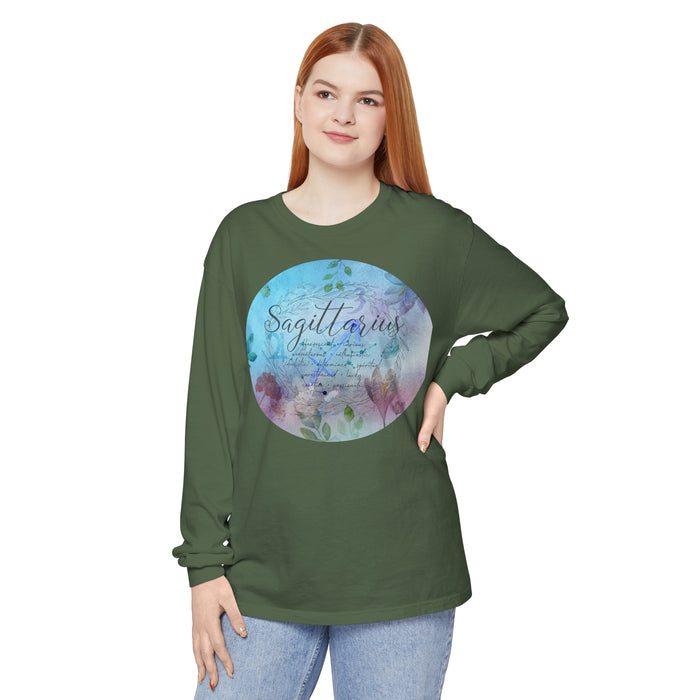 Sagittarius Unisex Garment-dyed Long Sleeve T-Shirt