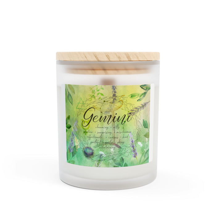 Gemini Frosted Glass Candle, 11oz
