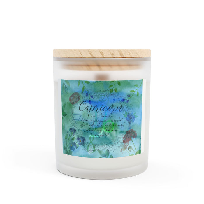Capricorn Frosted Glass Candle, 11oz