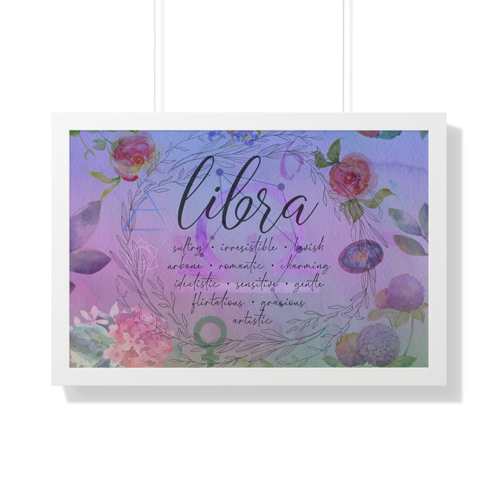 Libra Framed Horizontal Poster