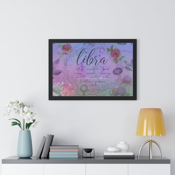 Libra Framed Horizontal Poster