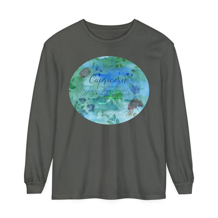 Capricorn Unisex Garment-dyed Long Sleeve T-Shirt