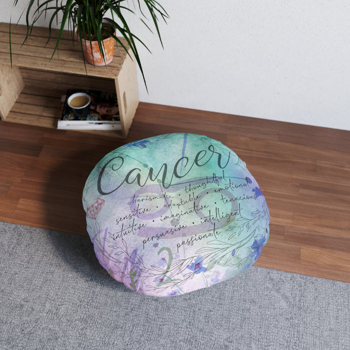 Cancer Tufted Floor Pillow, Round