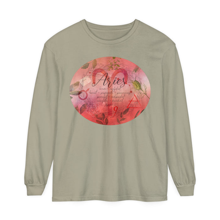 Aries Unisex Garment-dyed Long Sleeve T-Shirt