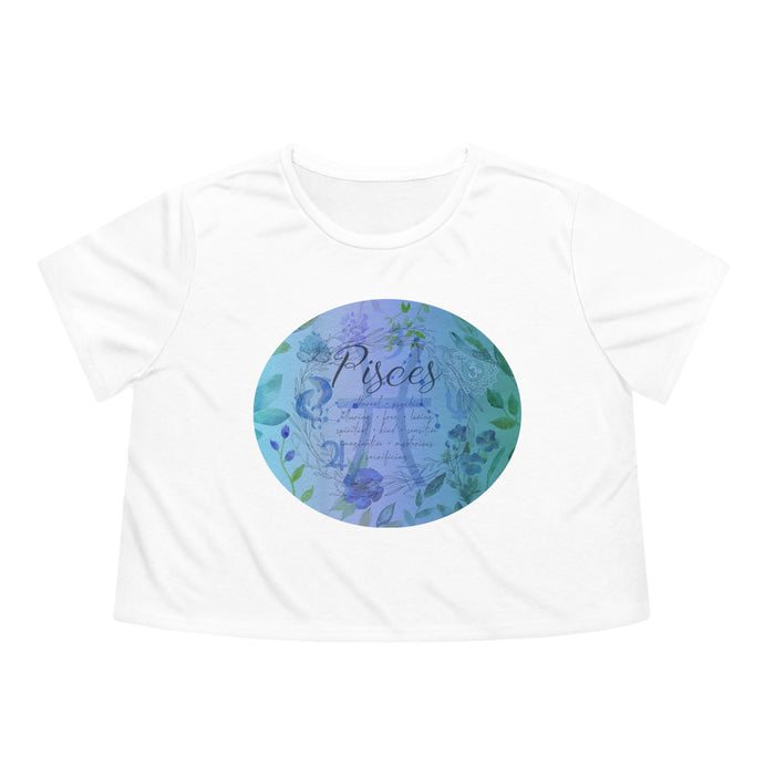Pisces Women's Flowy Cropped Tee
