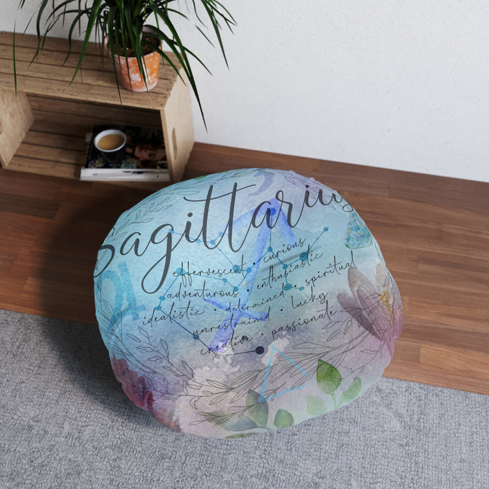 Sagittarius Tufted Floor Pillow, Round