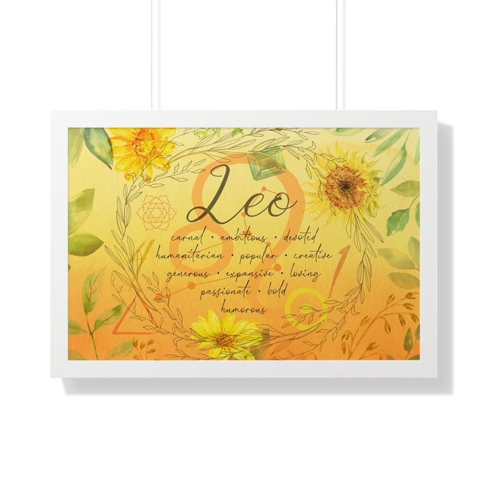 Leo Framed Horizontal Poster