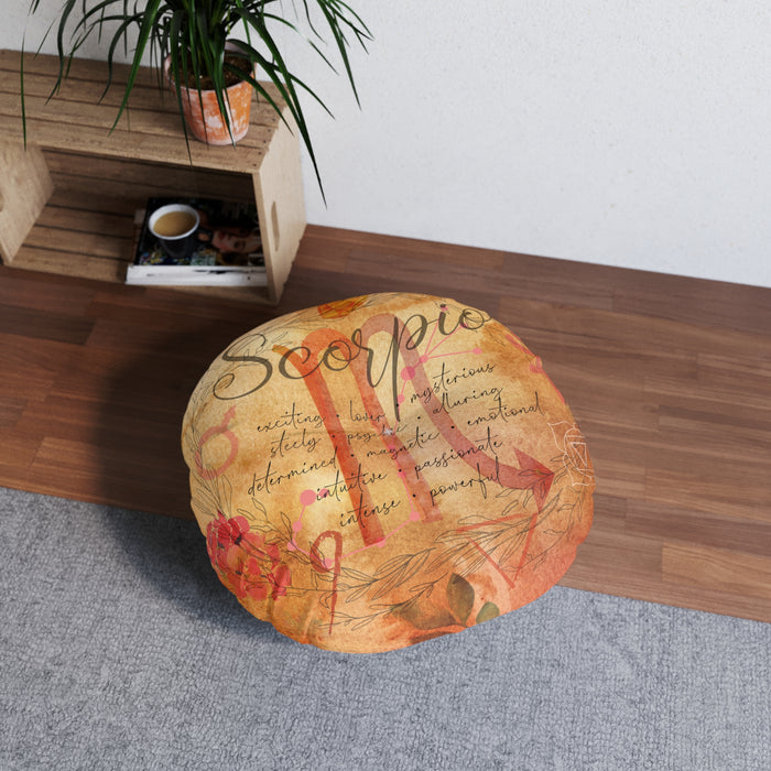 Scorpio Tufted Floor Pillow, Round