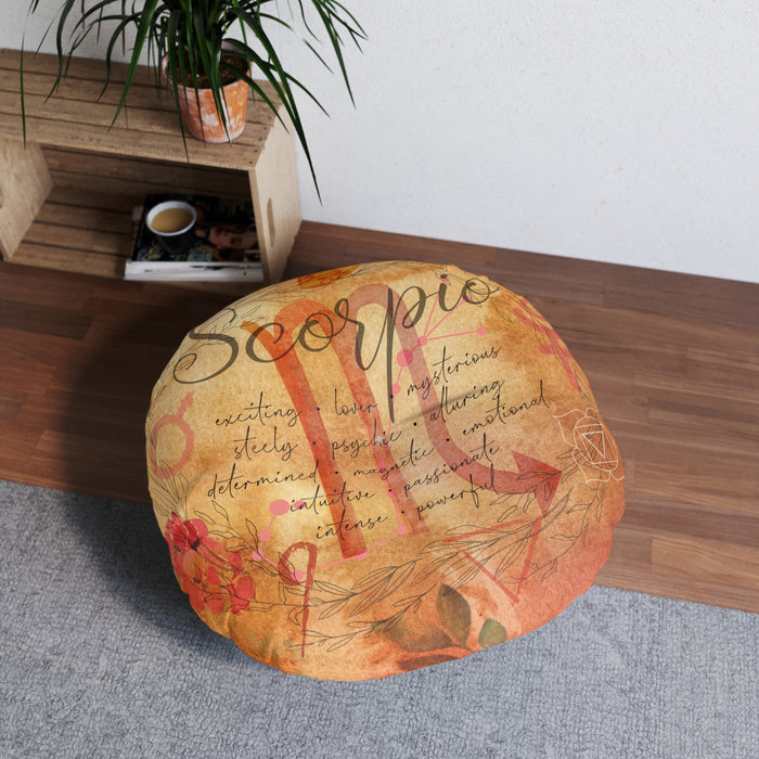 Scorpio Tufted Floor Pillow, Round