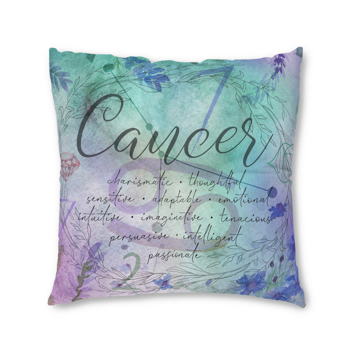 Cancer Tufted Floor Pillow, Square