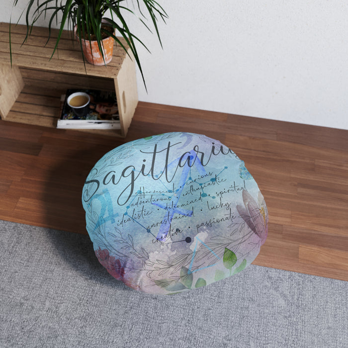 Sagittarius Tufted Floor Pillow, Round