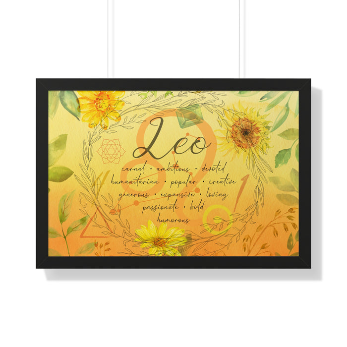 Leo Framed Horizontal Poster