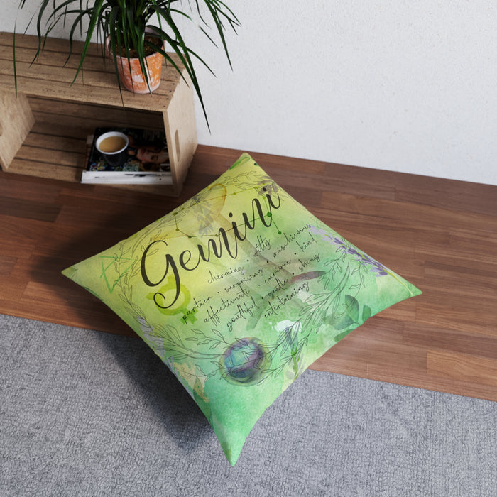 Gemini Tufted Floor Pillow, Square