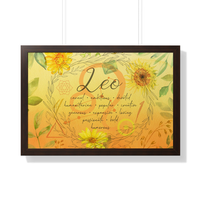 Leo Framed Horizontal Poster
