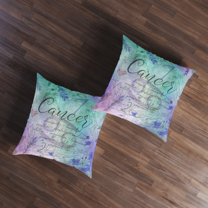 Cancer Tufted Floor Pillow, Square