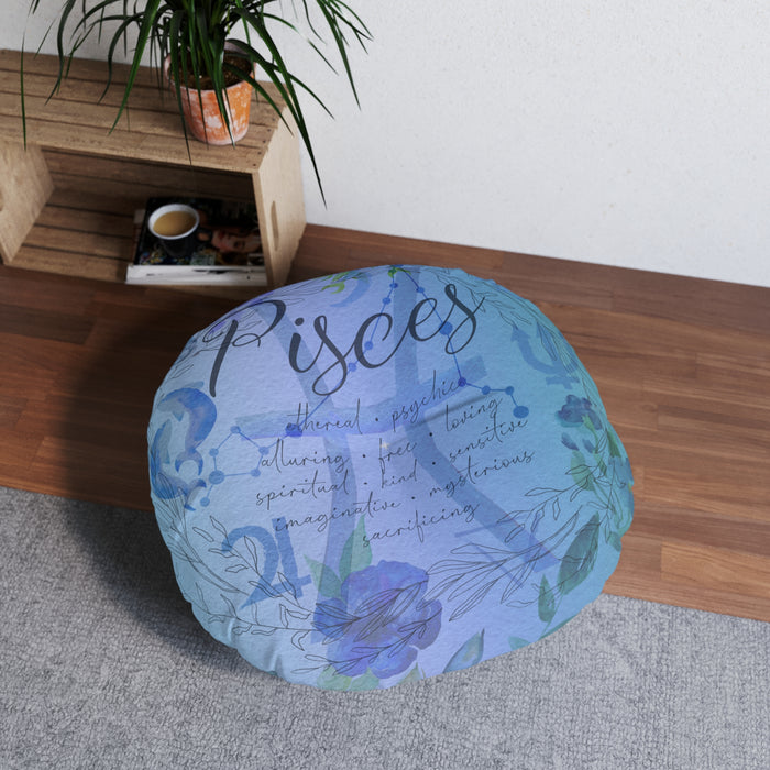 Pisces Tufted Floor Pillow, Round