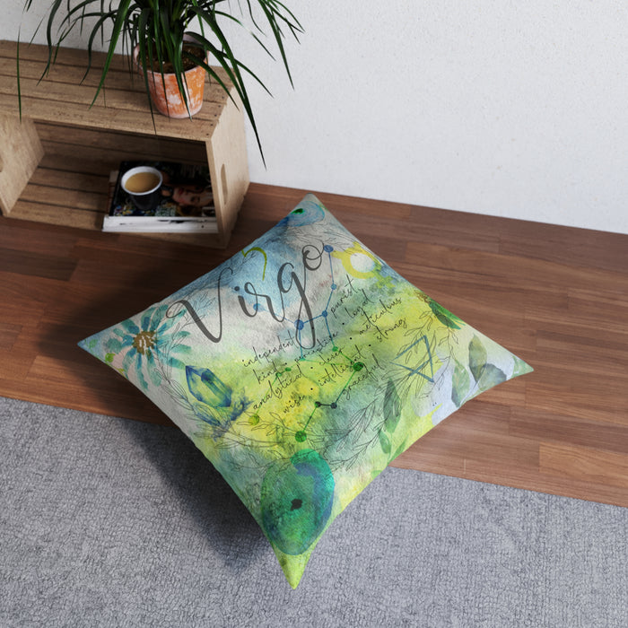 Virgo Tufted Floor Pillow, Square