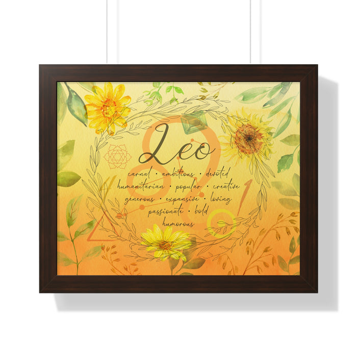 Leo Framed Horizontal Poster