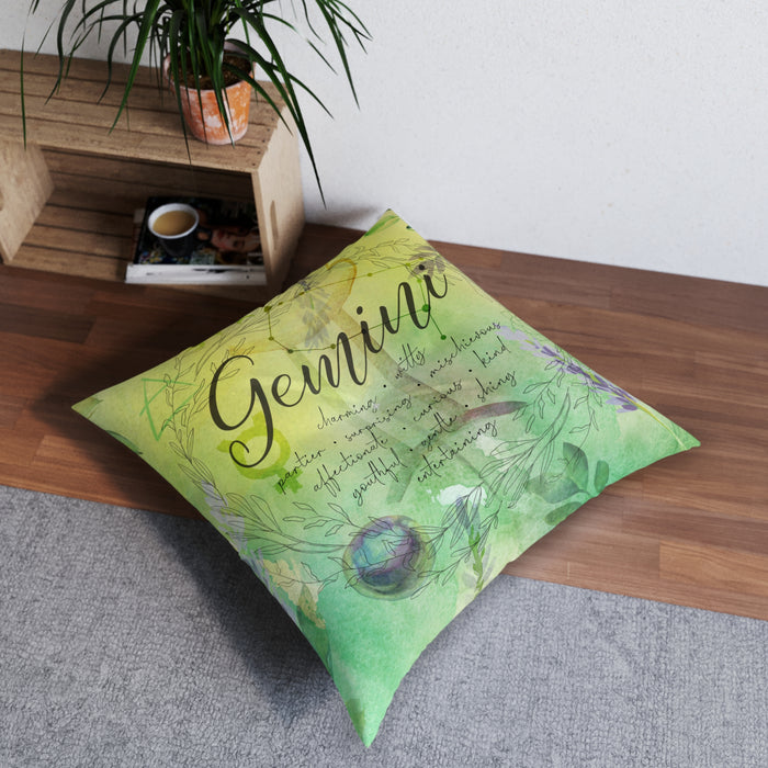 Gemini Tufted Floor Pillow, Square