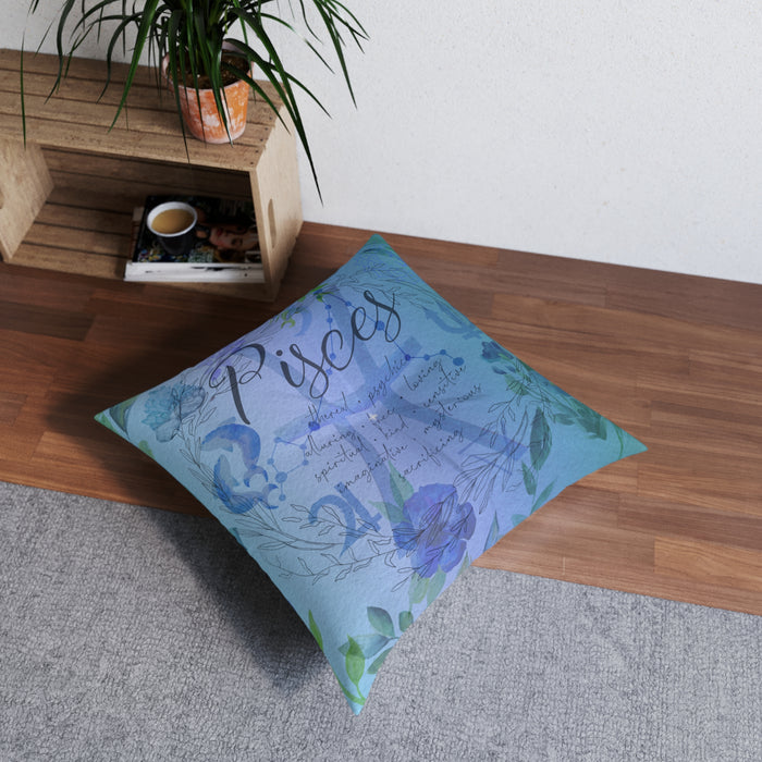 Pisces Tufted Floor Pillow, Square