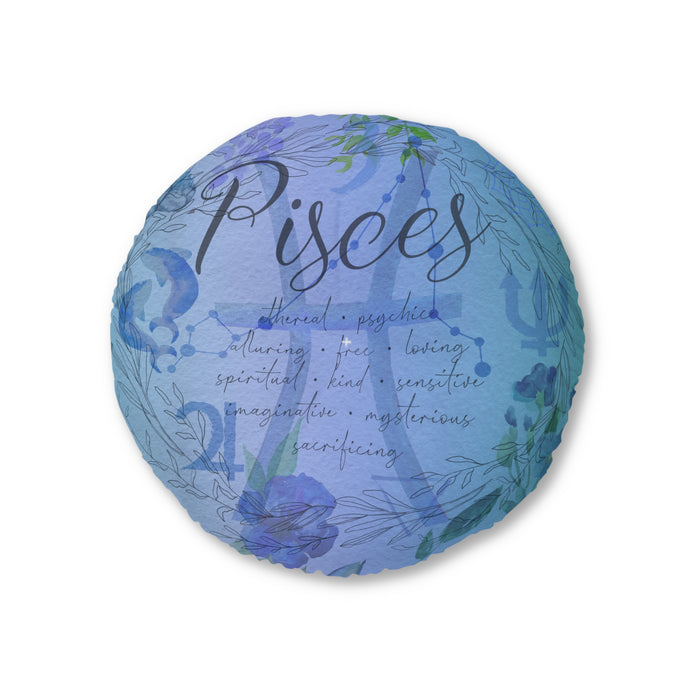 Pisces Tufted Floor Pillow, Round
