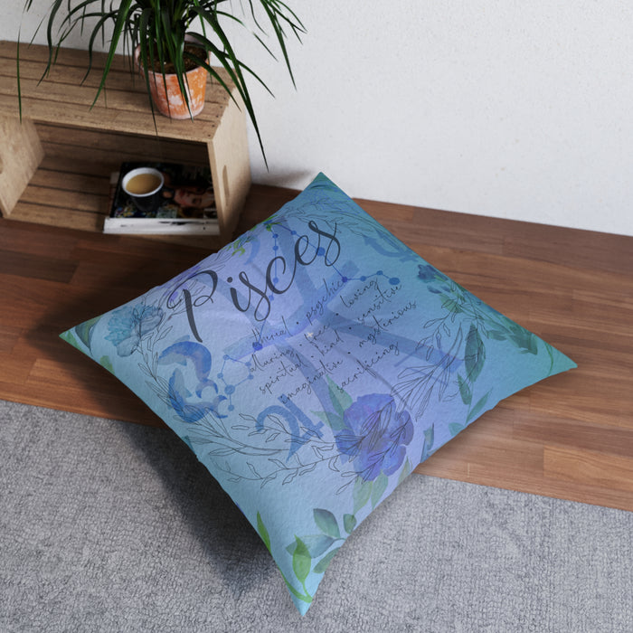 Pisces Tufted Floor Pillow, Square
