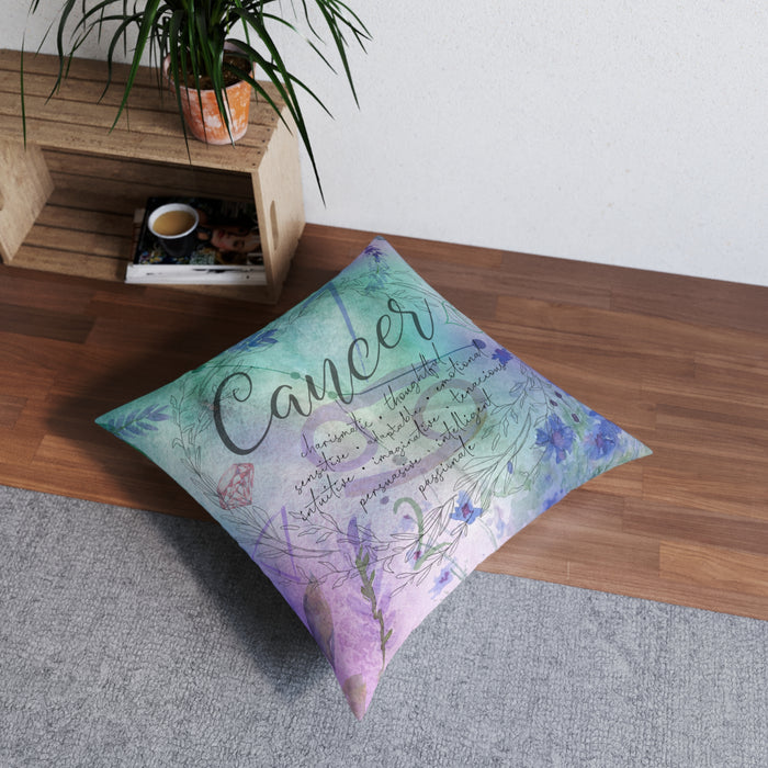 Cancer Tufted Floor Pillow, Square