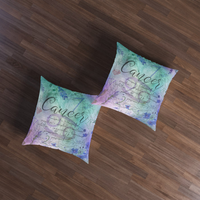 Cancer Tufted Floor Pillow, Square