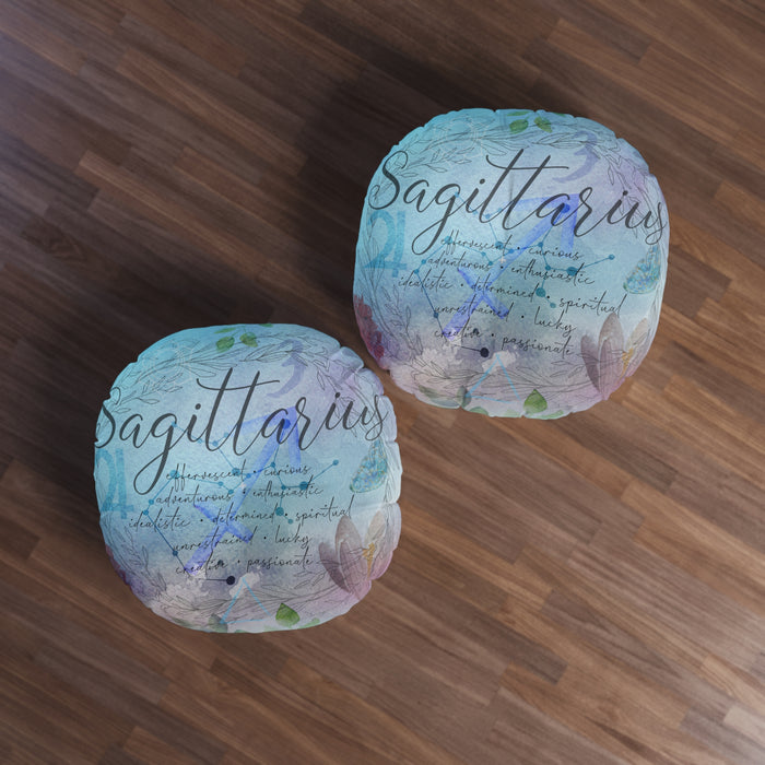 Sagittarius Tufted Floor Pillow, Round