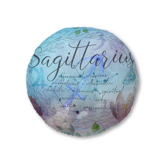 Sagittarius Tufted Floor Pillow, Round