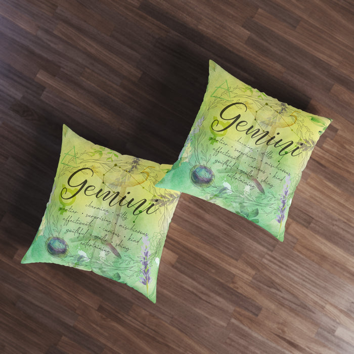 Gemini Tufted Floor Pillow, Square