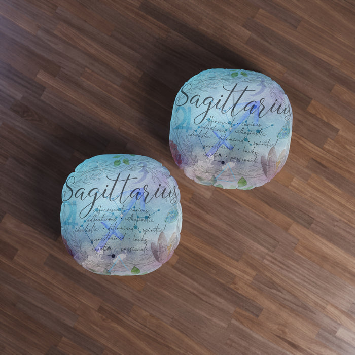 Sagittarius Tufted Floor Pillow, Round