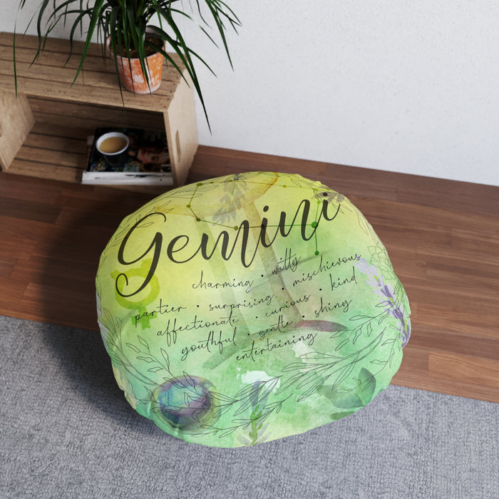 Gemini Tufted Floor Pillow, Round