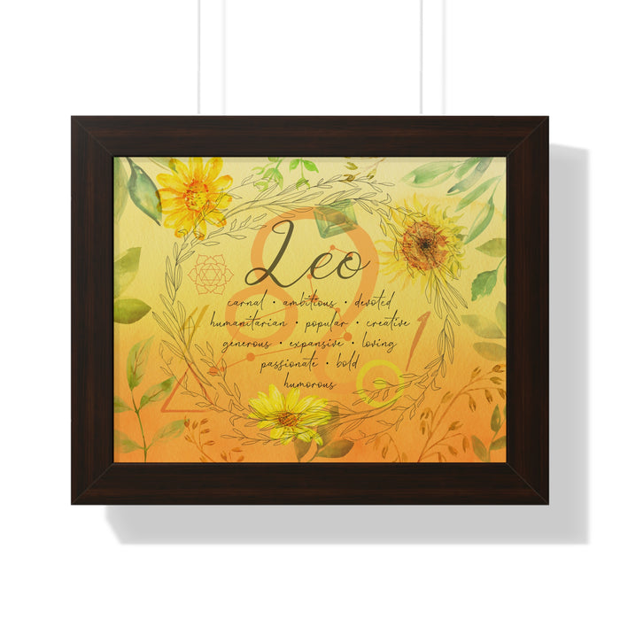 Leo Framed Horizontal Poster