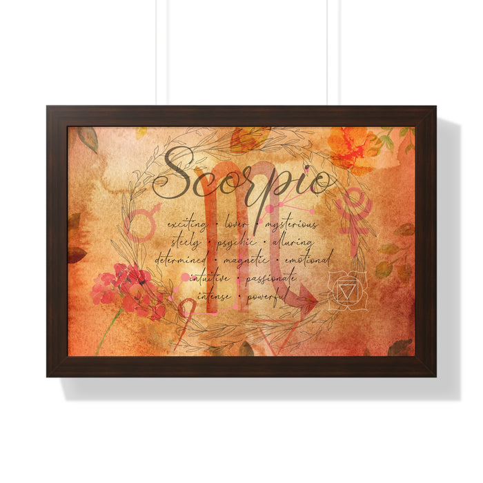 Scorpio Framed Horizontal Poster