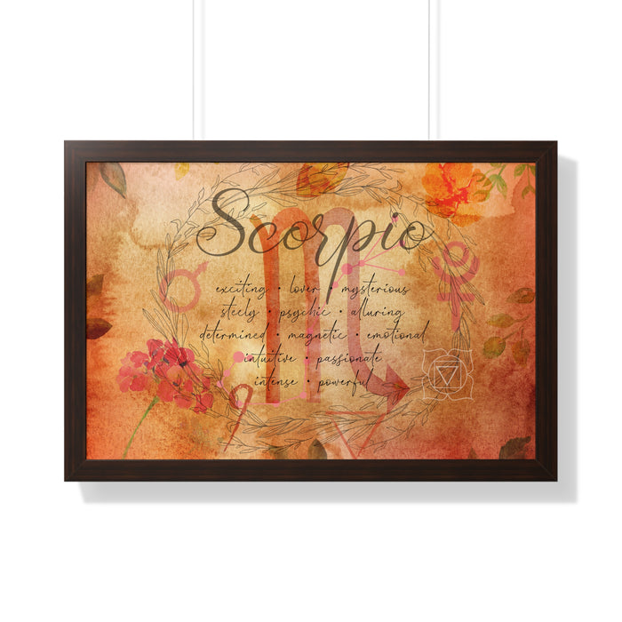 Scorpio Framed Horizontal Poster