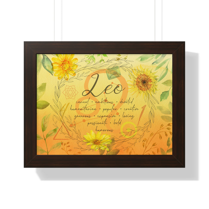 Leo Framed Horizontal Poster