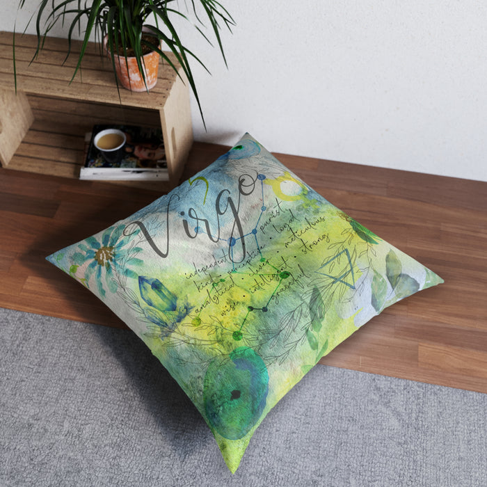 Virgo Tufted Floor Pillow, Square