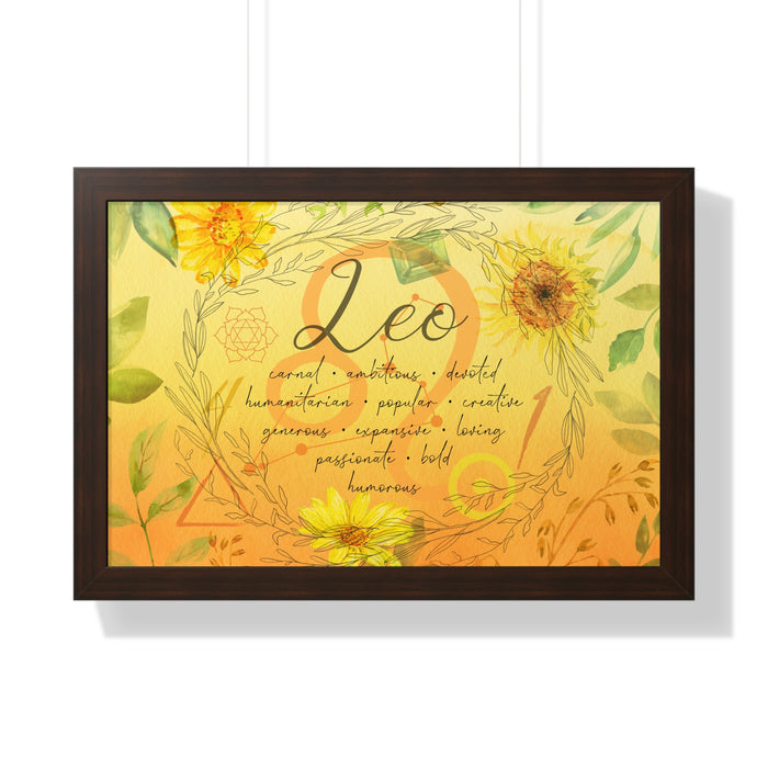 Leo Framed Horizontal Poster