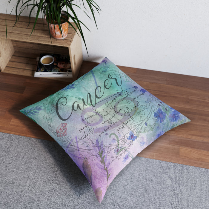 Cancer Tufted Floor Pillow, Square