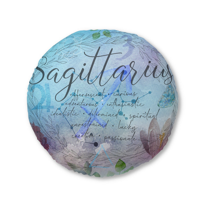 Sagittarius Tufted Floor Pillow, Round